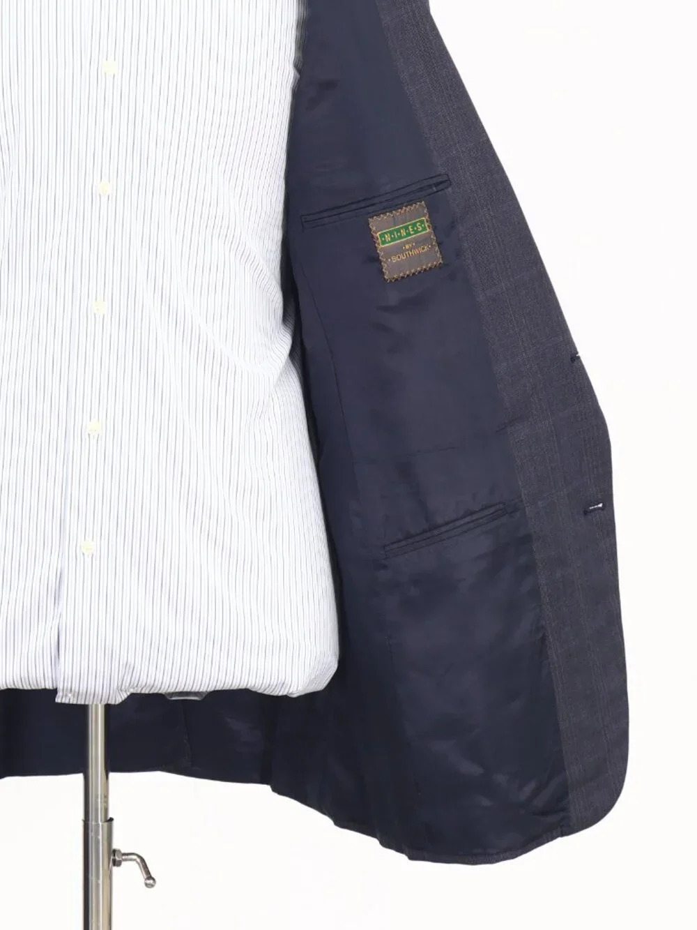 Southwick 42L Blue Blazer Sport Coat Jacket 2-Button Check W869